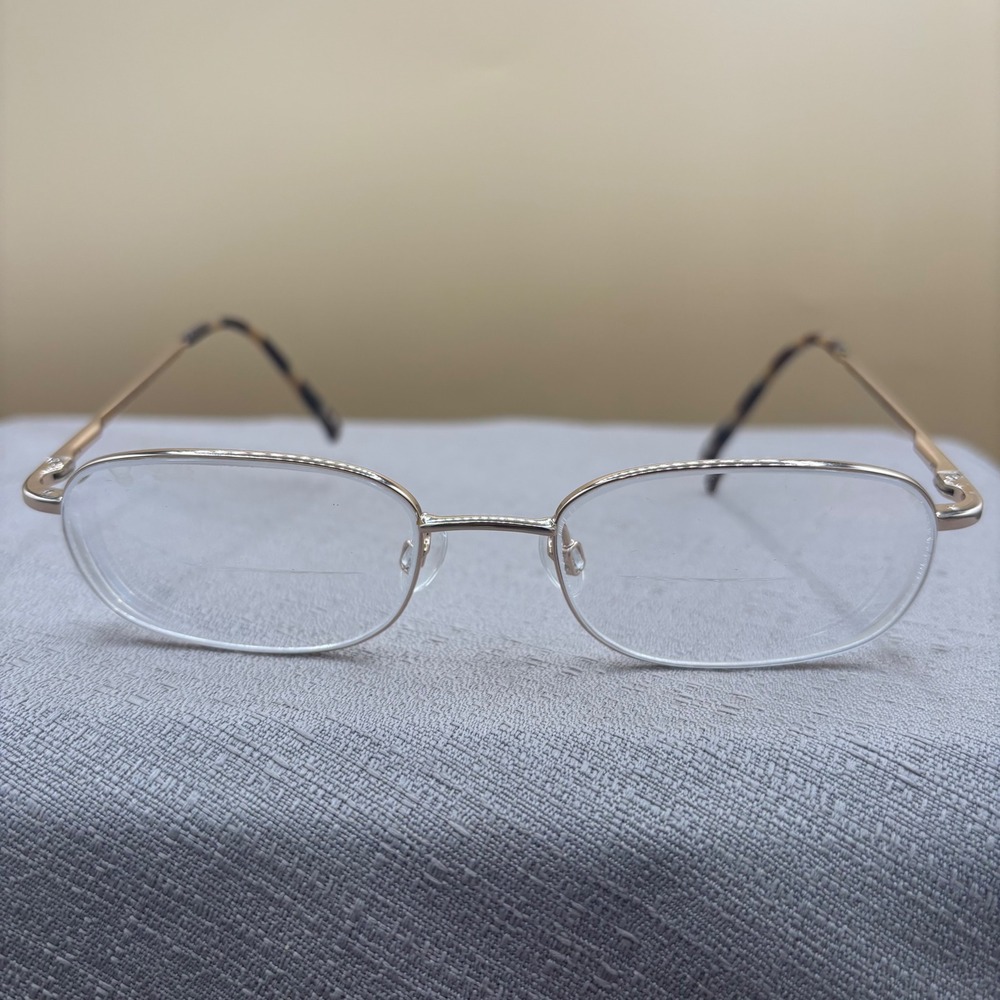 Titmus EXT11 Gold Metal Oval Eyeglasses‎ Frames Tortoise Shell Z87-2+ 52-19-145
